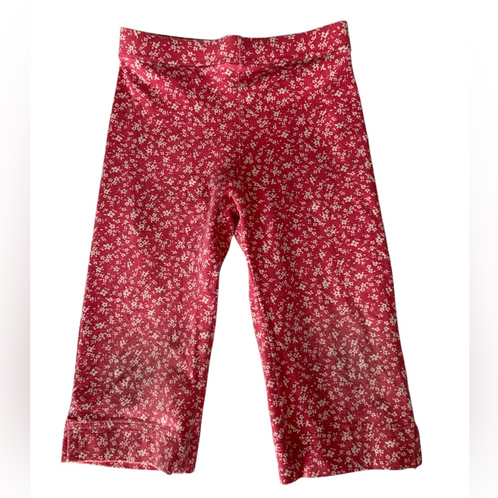Vintage OshKosh Girls Size 5 Pink Floral Cropped Leggings Capri Pants